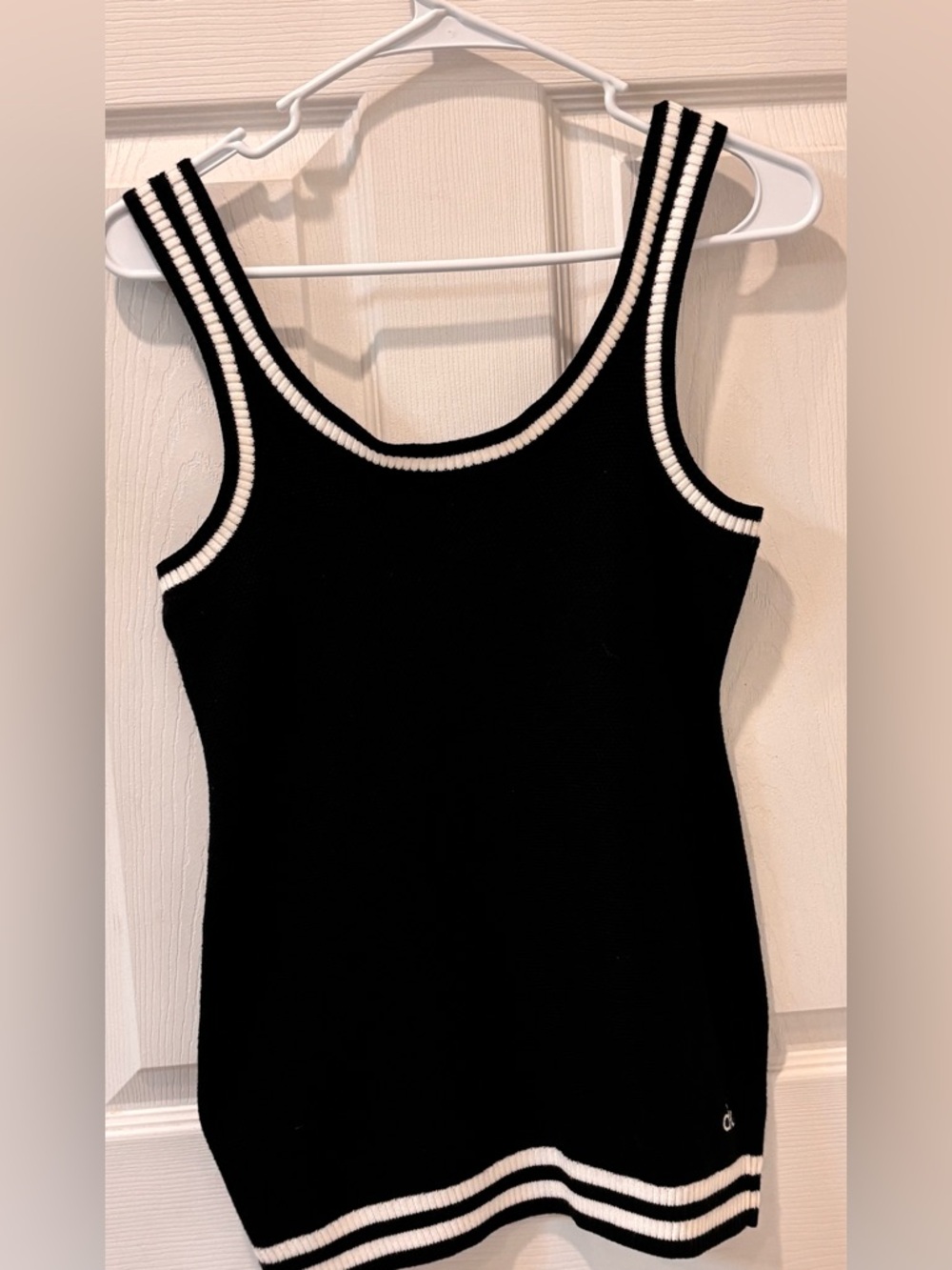 ALO Yoga Black Tennis dress with White Trim